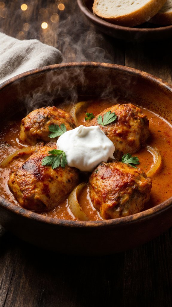 authentic hungarian chicken paprikash