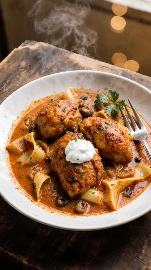 authentic hungarian chicken paprikash