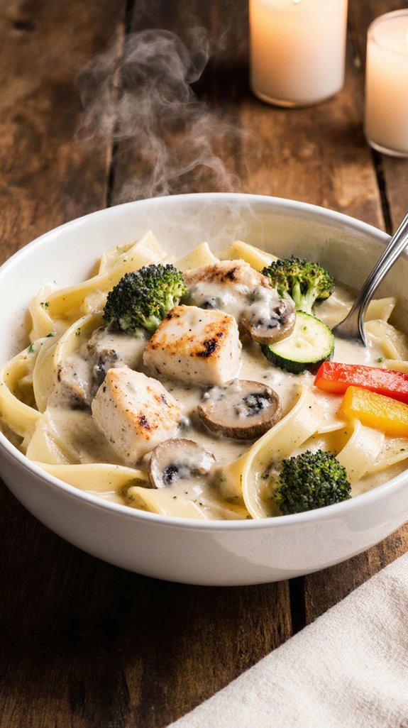 balance rich chicken alfredo