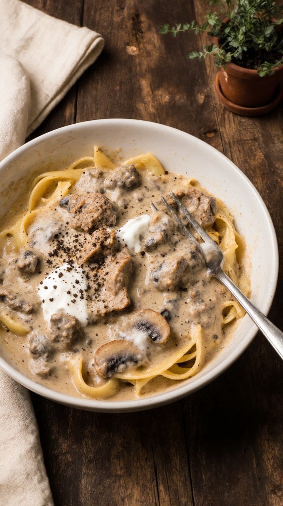 balancing sides for stroganoff