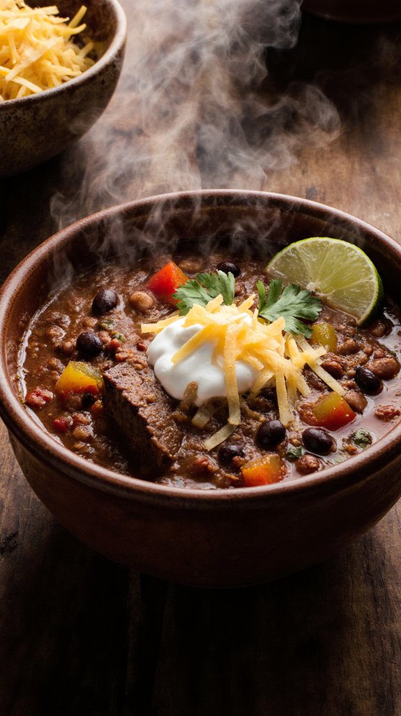 bold tex mex chili accompaniments