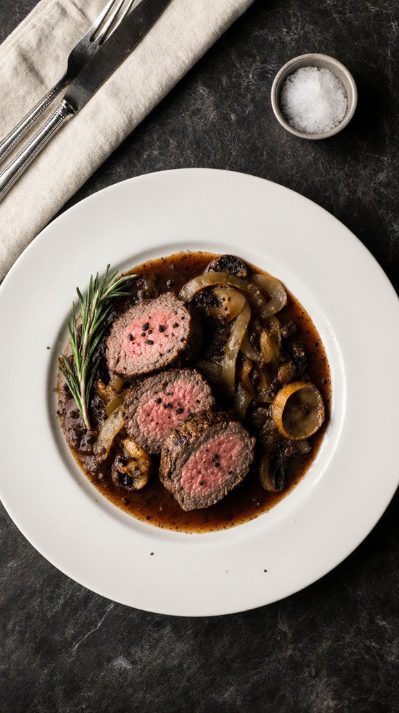 celebrating with gourmet steak