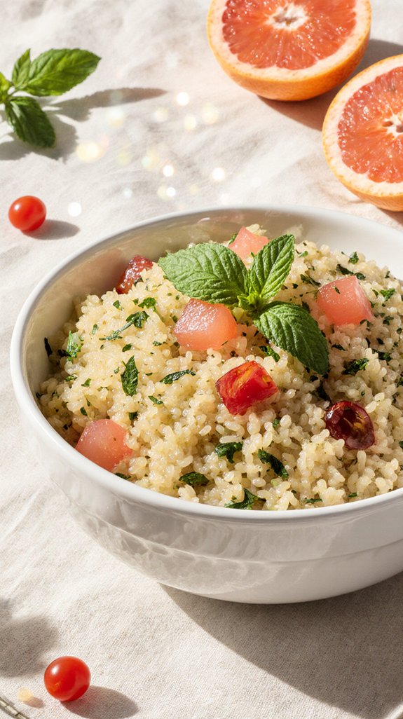 citrusy mint infused couscous