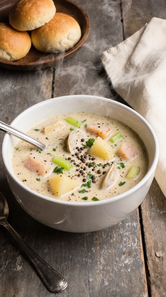 comforting creamy clam chowder