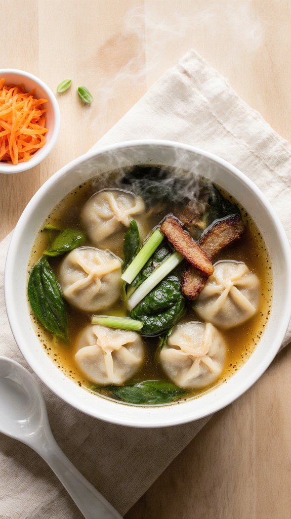 comforting homemade wonton soup