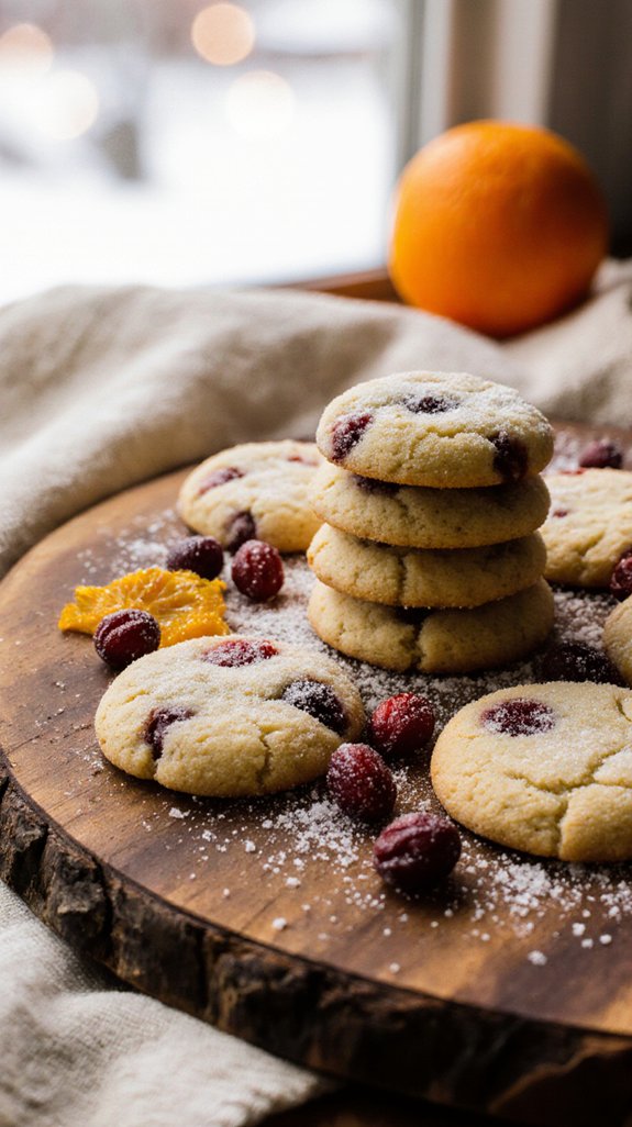 cranberry orange shortbread cookies
