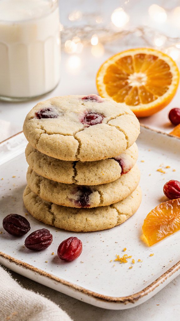 cranberry orange shortbread cookies