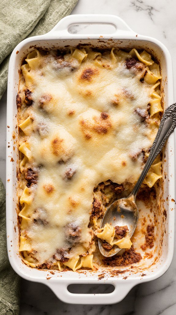 creamy alfredo pasta bake