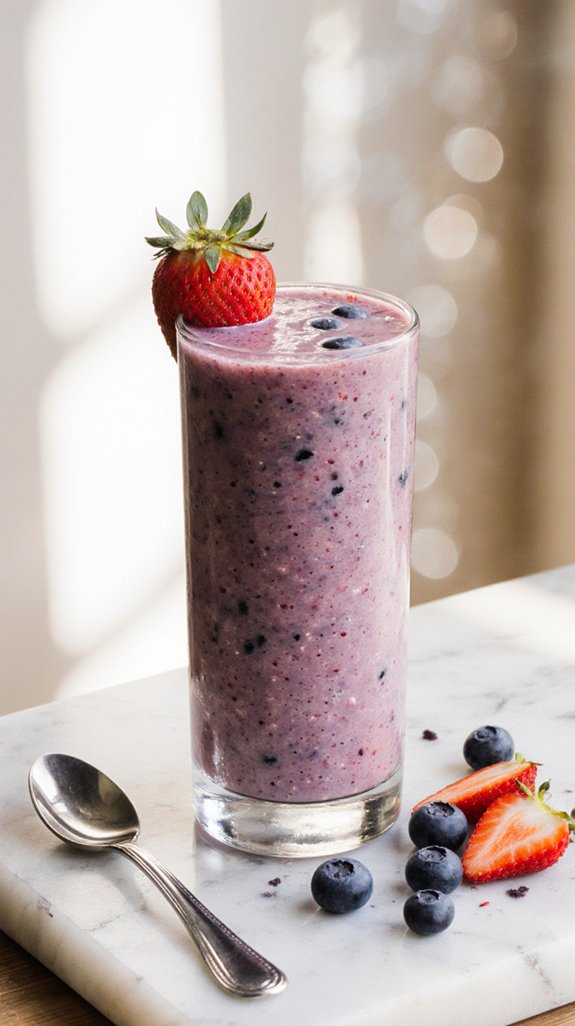creamy banana berry smoothie