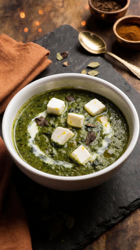 creamy spinach paneer preparation