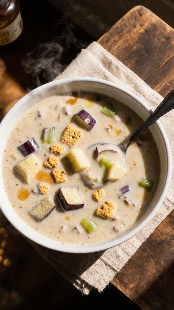 creamy stew crusty bread