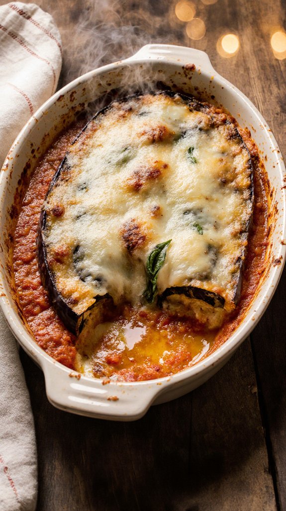 crispy layered eggplant parmesan