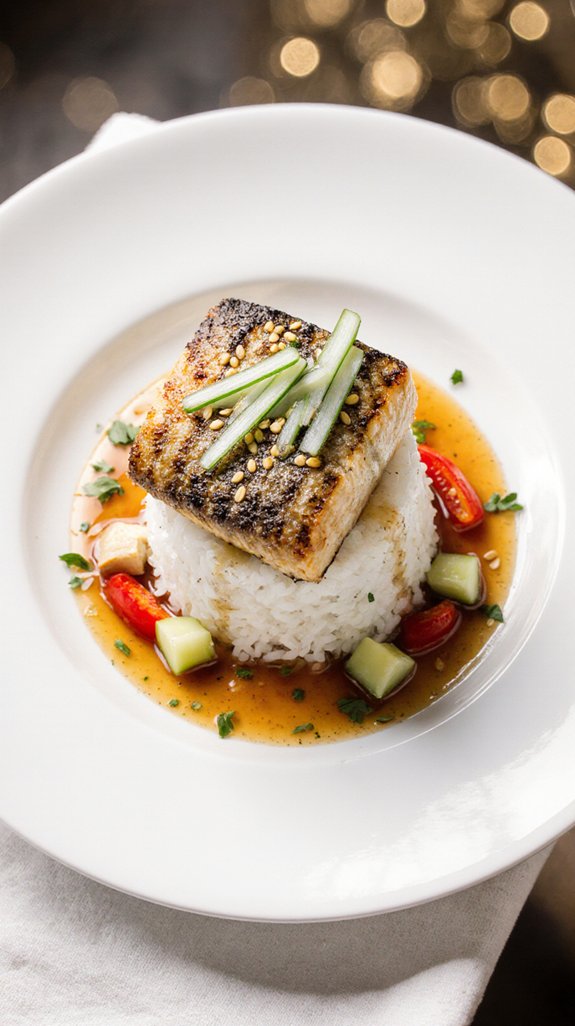 crispy sea bass accompaniments ideas