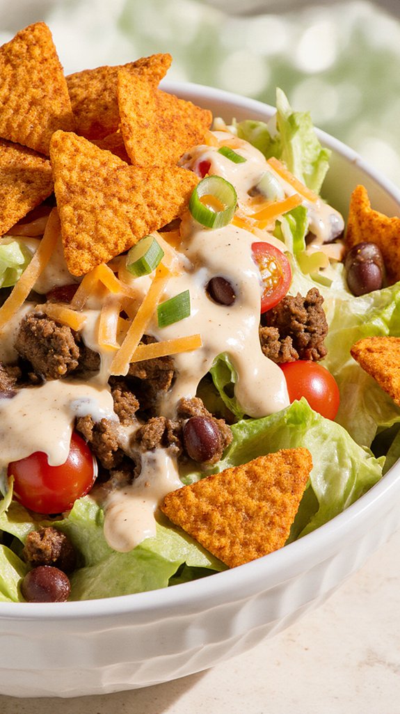 crunchy taco salad preparation