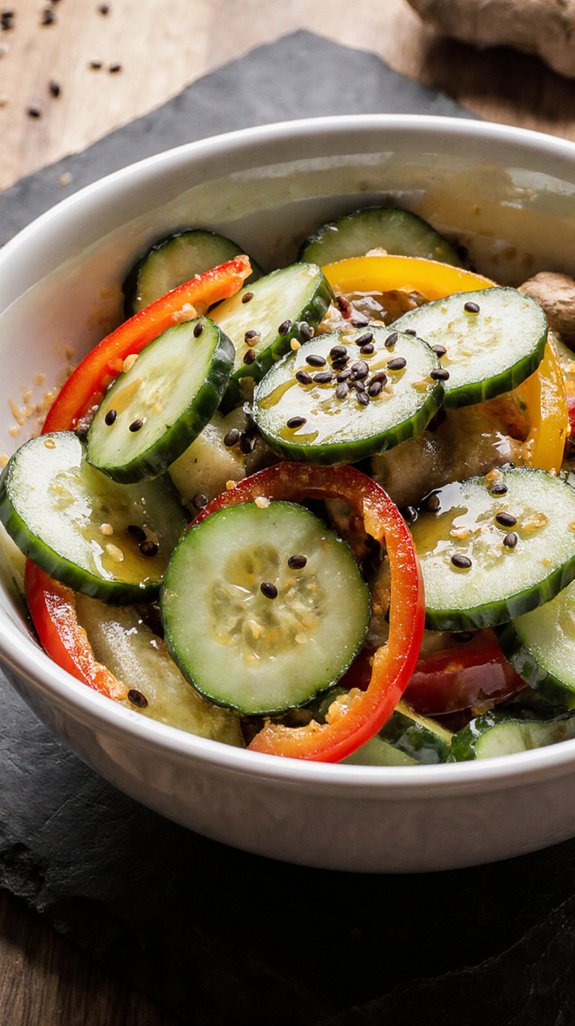 cucumber salad complements various dishes