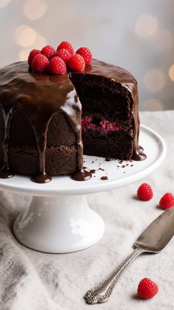 decadent chocolate raspberry cake