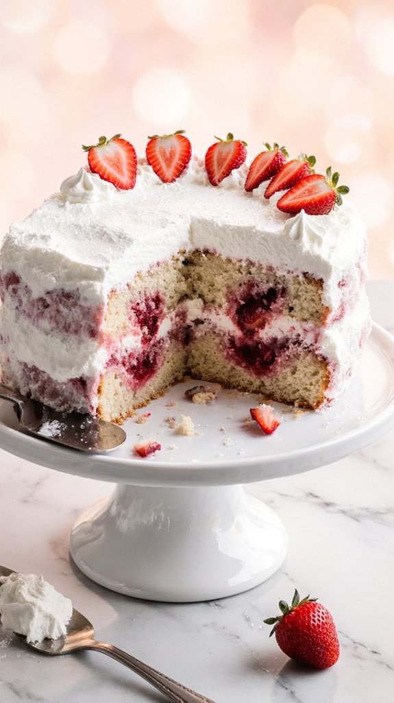 delicious strawberry poke cake