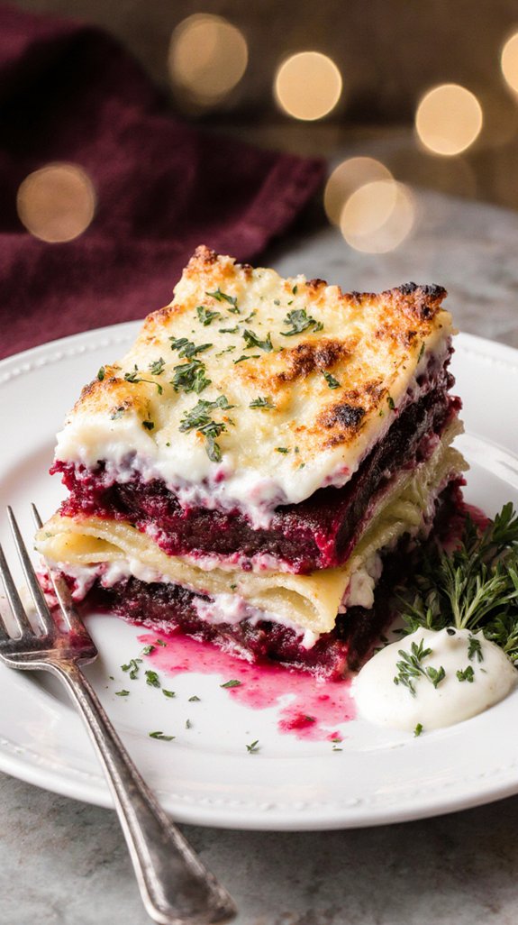 elegant roasted beet lasagna