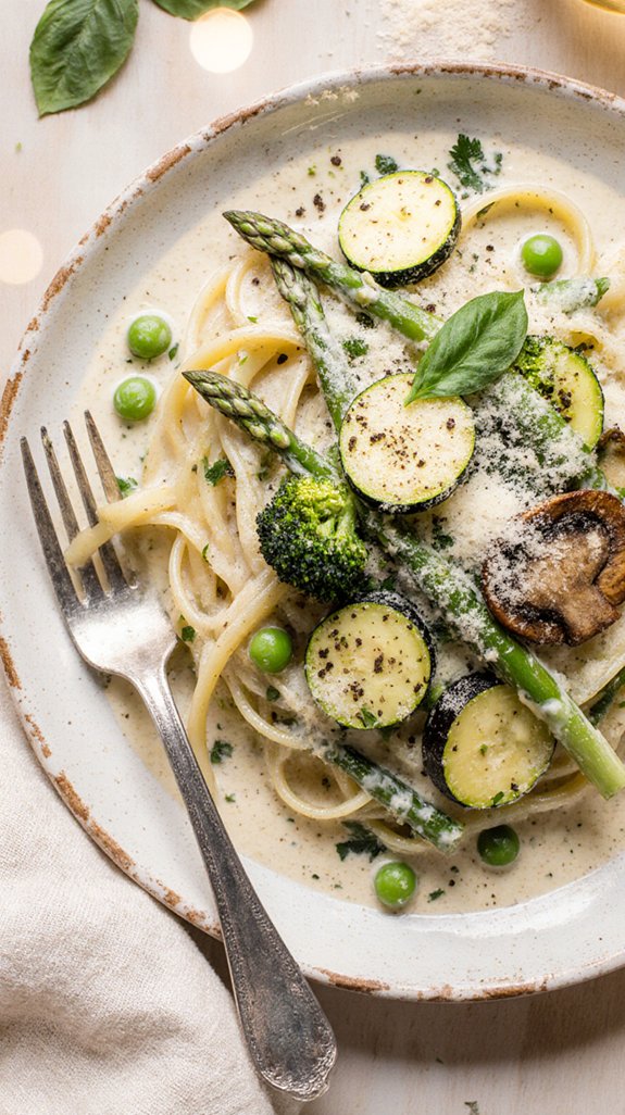 fresh vegetable pasta dish