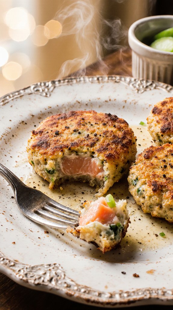 golden crispy salmon cakes