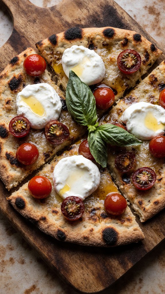 grilled pizza with roasted tomatoes