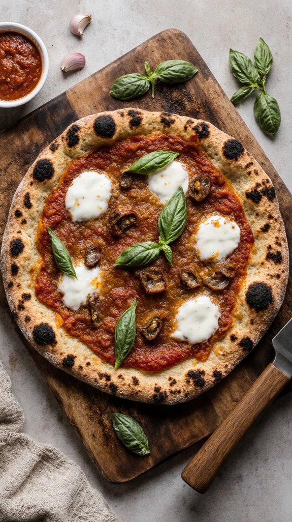grilled pizza with roasted tomatoes