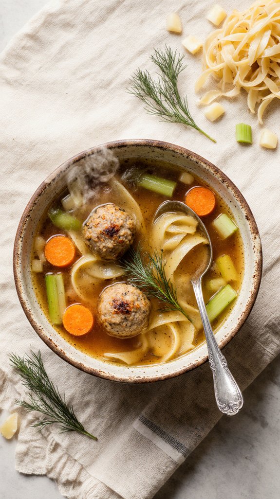 hearty chicken meatball soup