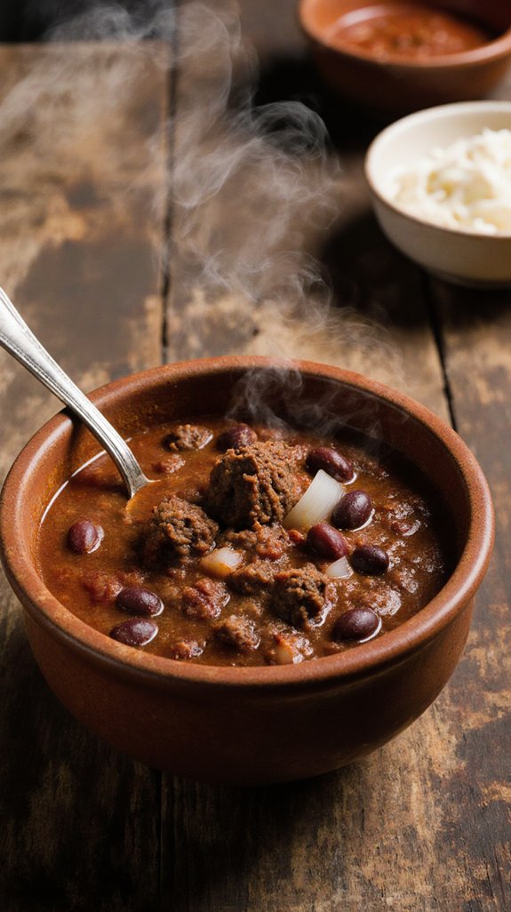 hearty chili cooking process