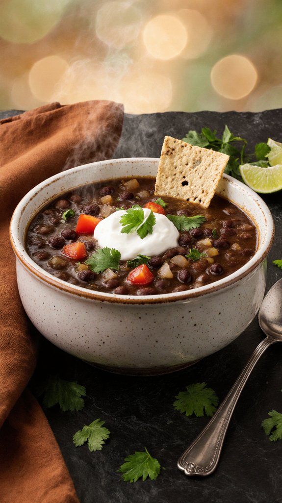 hearty nutritious black bean soup