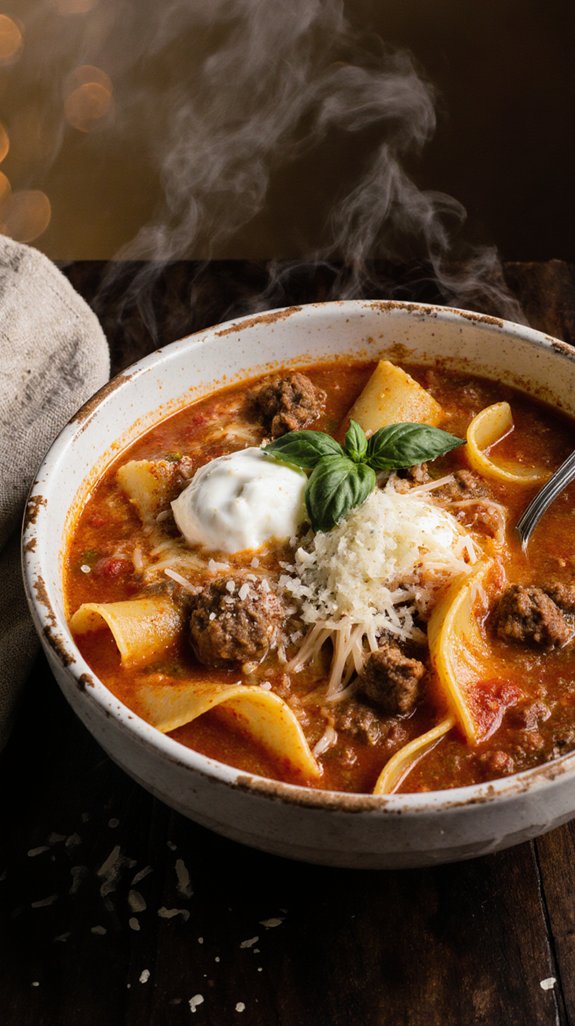 hearty one pot lasagna soup