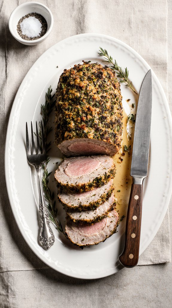 herb crusted pork loin recipe