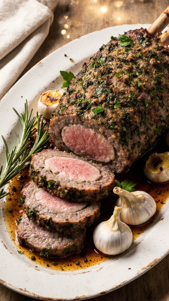 herb crusted tender lamb roast