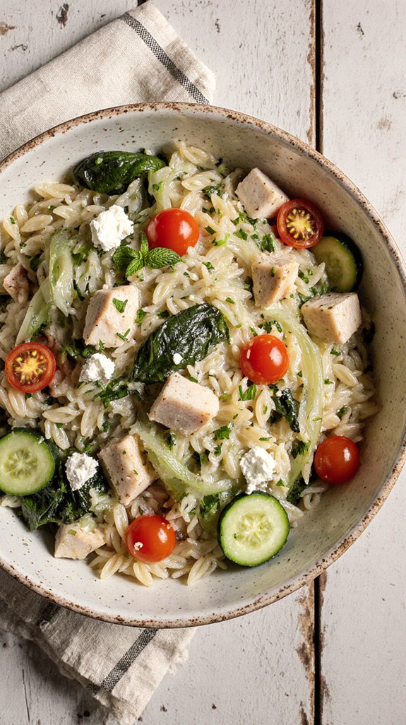 herb filled mediterranean chicken salad