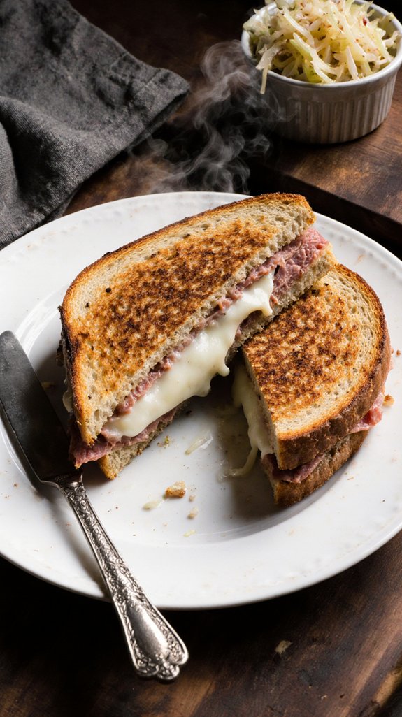 homemade reuben with mozzarella