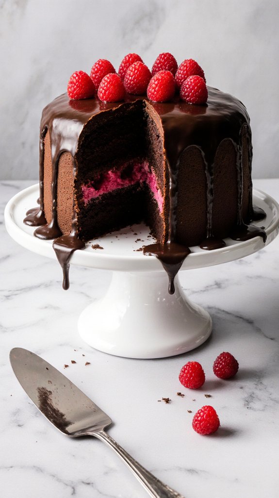 indulgent chocolate raspberry dessert