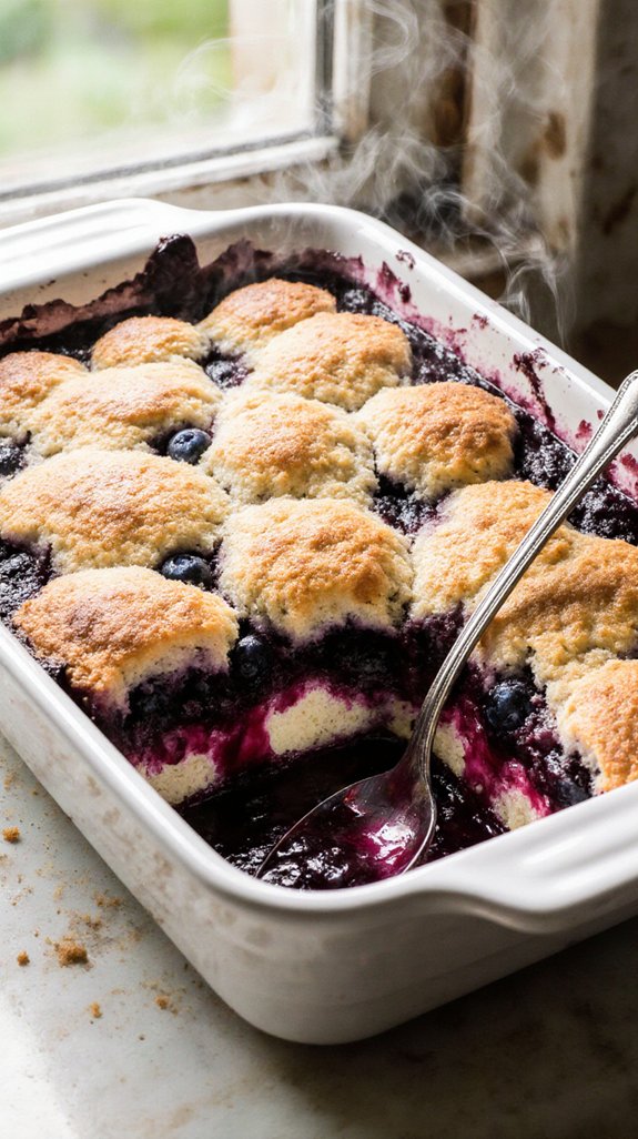 layered blueberry cobbler magic