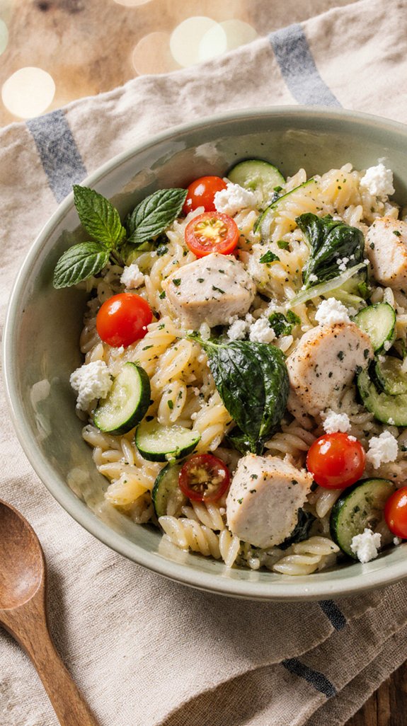 mediterranean chicken orzo salad