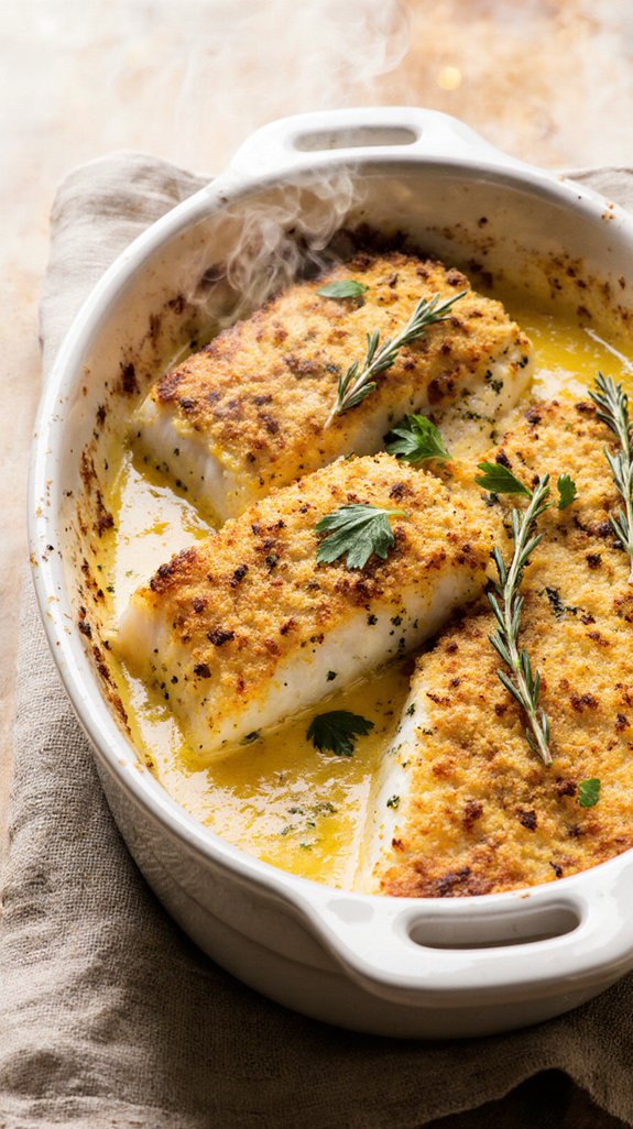 mediterranean halibut gratin delight