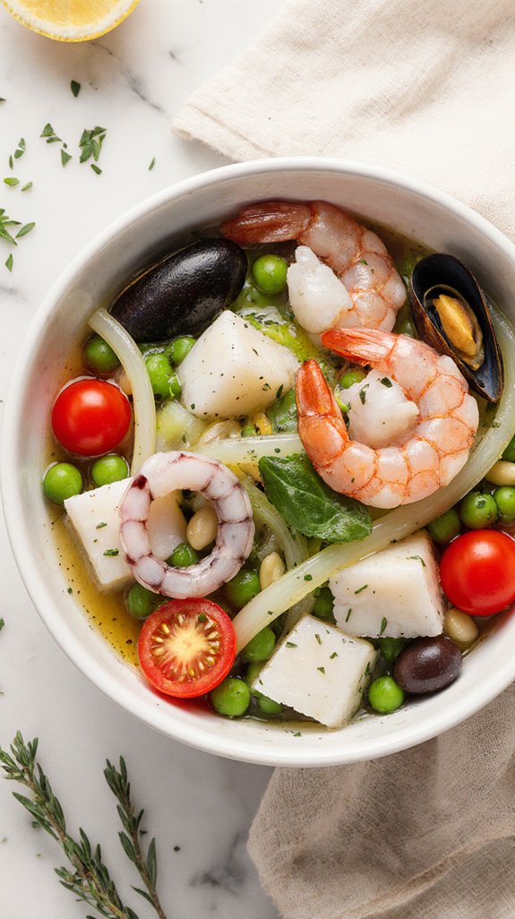 mediterranean seafood salad preparation
