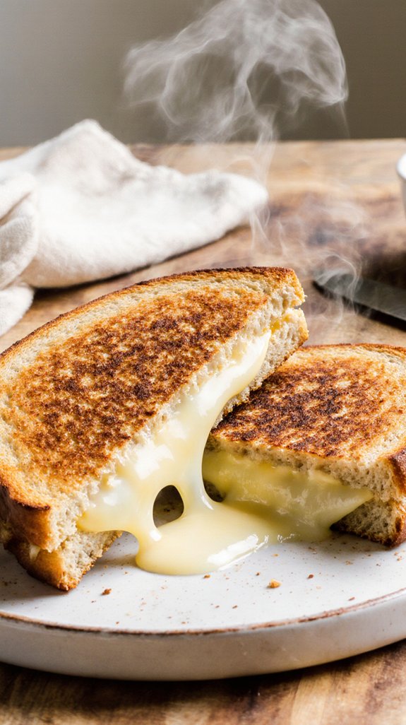 perfectly crispy grilled cheese