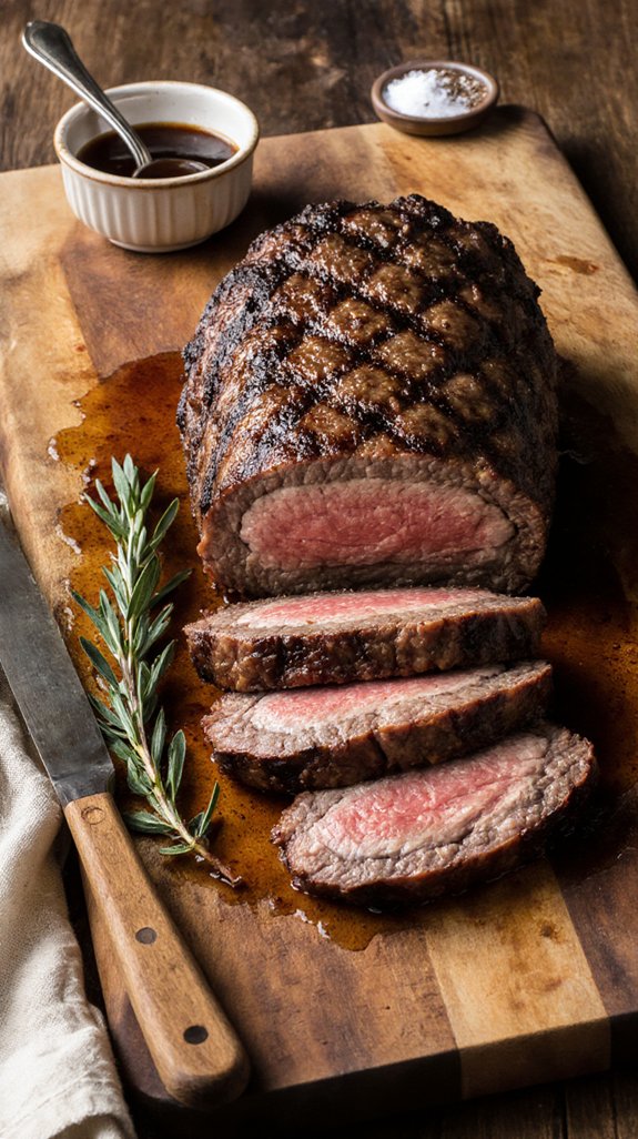 perfectly grilled chuck roast