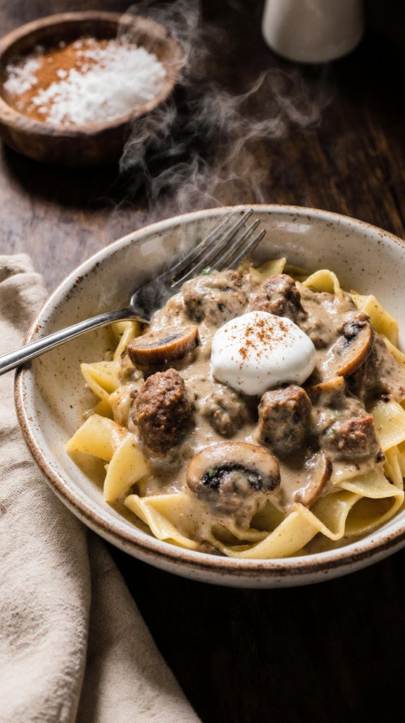 quick and comforting stroganoff