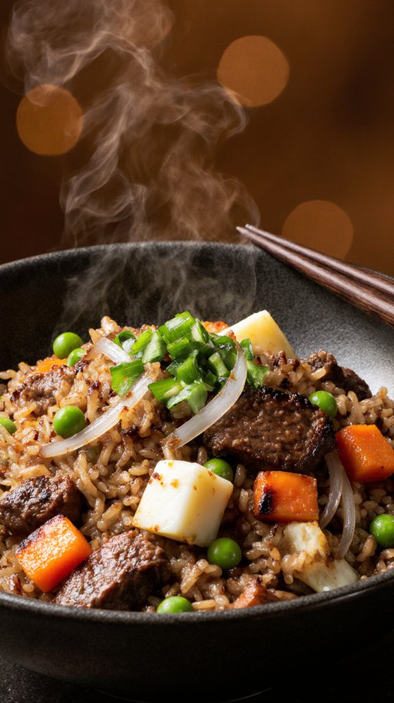 restaurant style hibachi beef fried rice