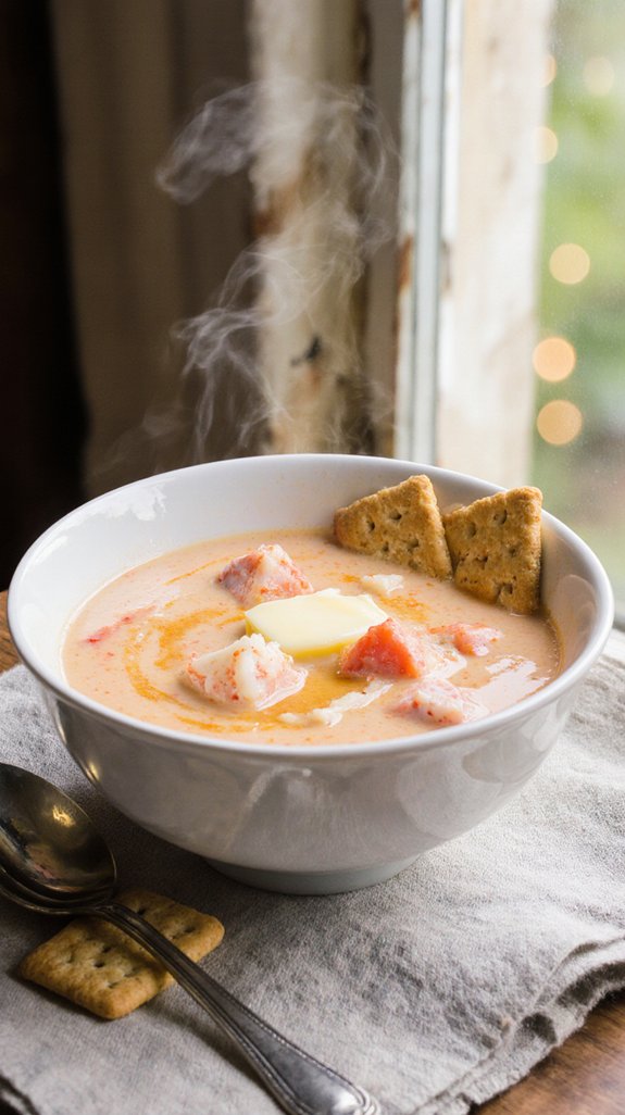 rich lobster bisque preparation