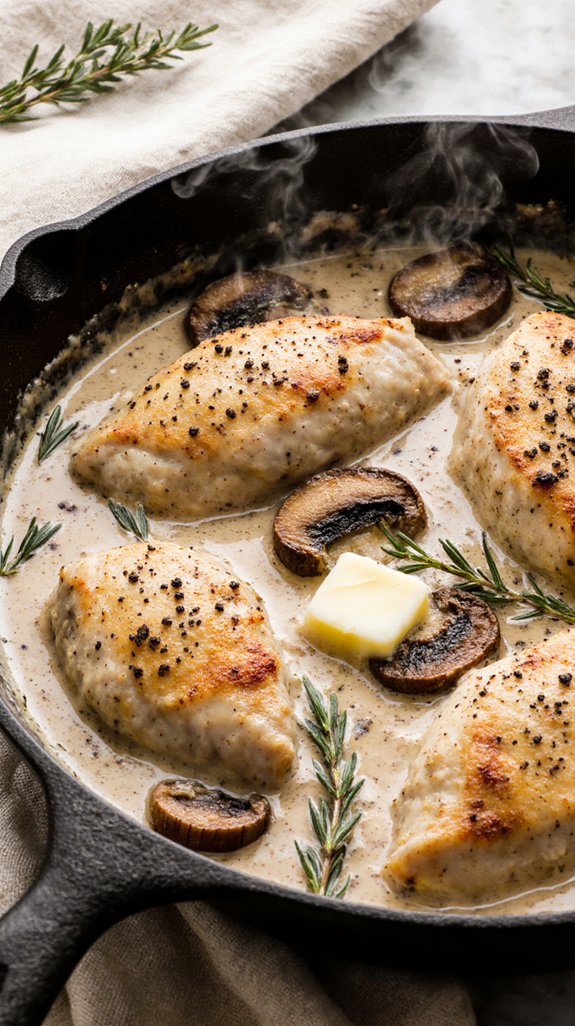 savory chicken and mushrooms