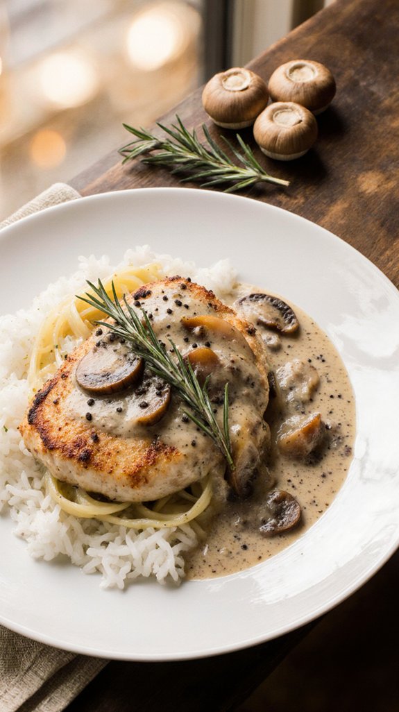 savory chicken with mushrooms