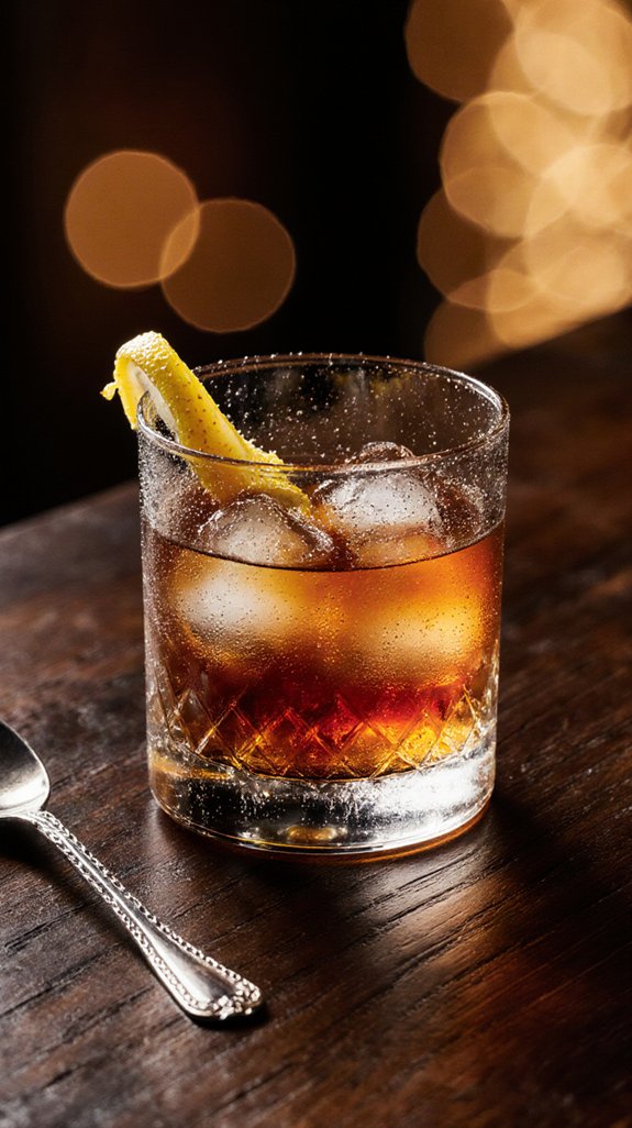 sazerac anise coated whiskey cocktail