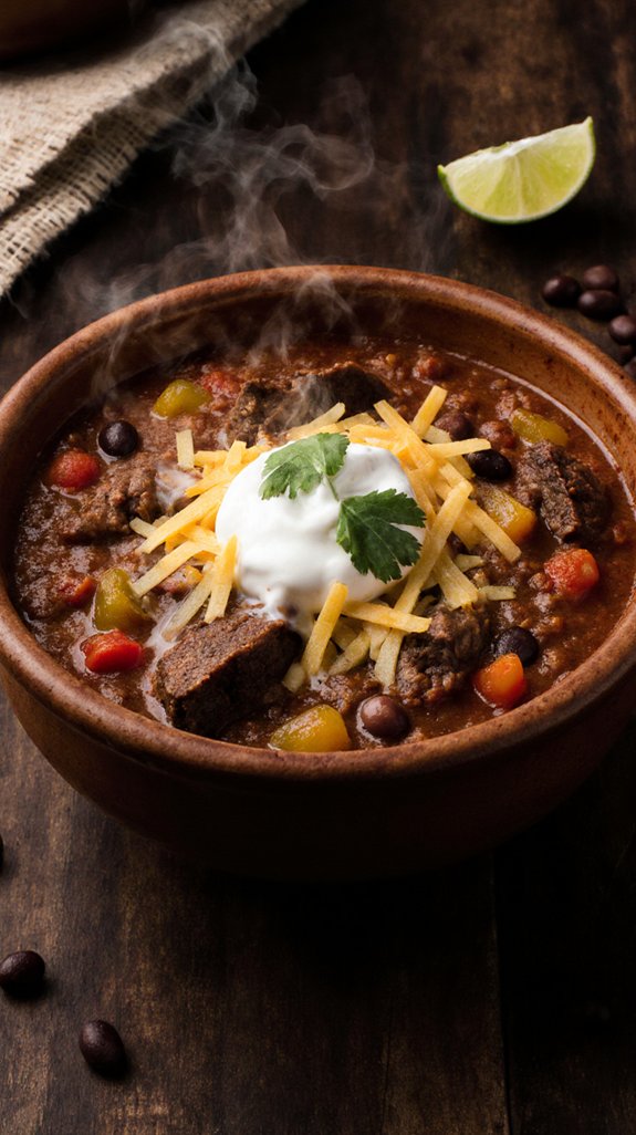sizzling steak fajita chili