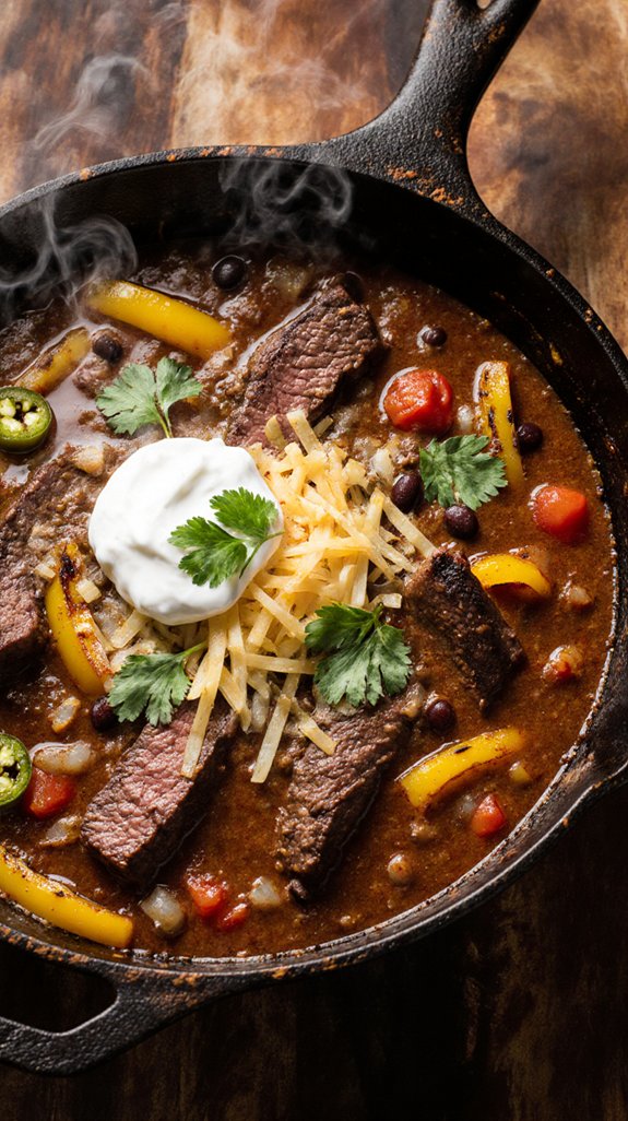 sizzling steak fajita chili