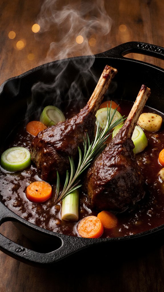 slow cooked oxtail red wine